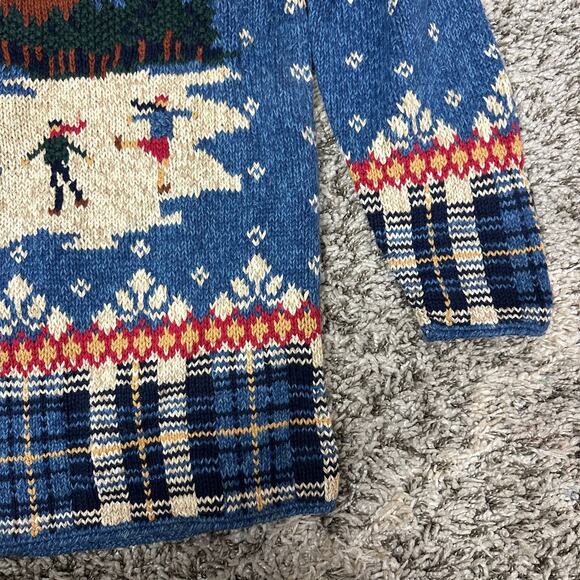 Bushwacker Winter Tunic Sweater Fair Isle Holiday Christmas Ice Skating Plaid S - Picture 8 of 10
